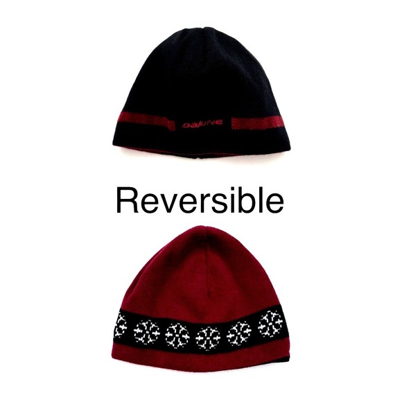 Dakine Other - Vtg Dakine Reversible Fair Isle Beanie Cap Ski Hat Toque Knit Red Black Winter
